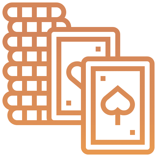 Playing cards icon gold