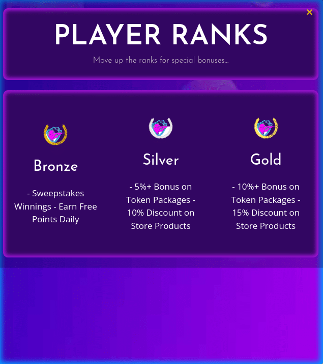 Player rank bonus
